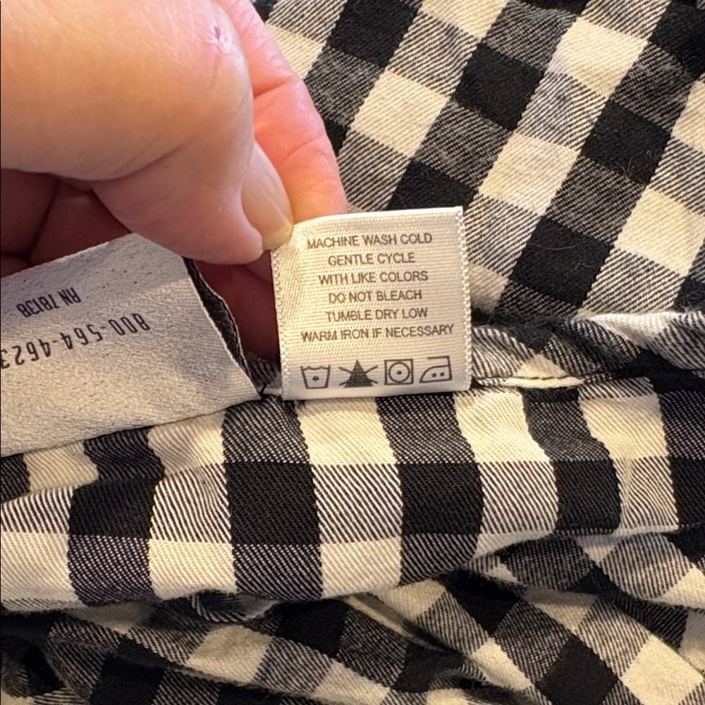 Black and White Flannel Gingham Dress Size 3X Vermont Country Store - Picture 8 of 8